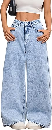 Woman's Baggy Blue Jeans