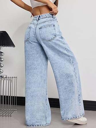 Woman's Baggy Blue Jeans